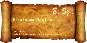 Bierbaum Szelim névjegykártya
